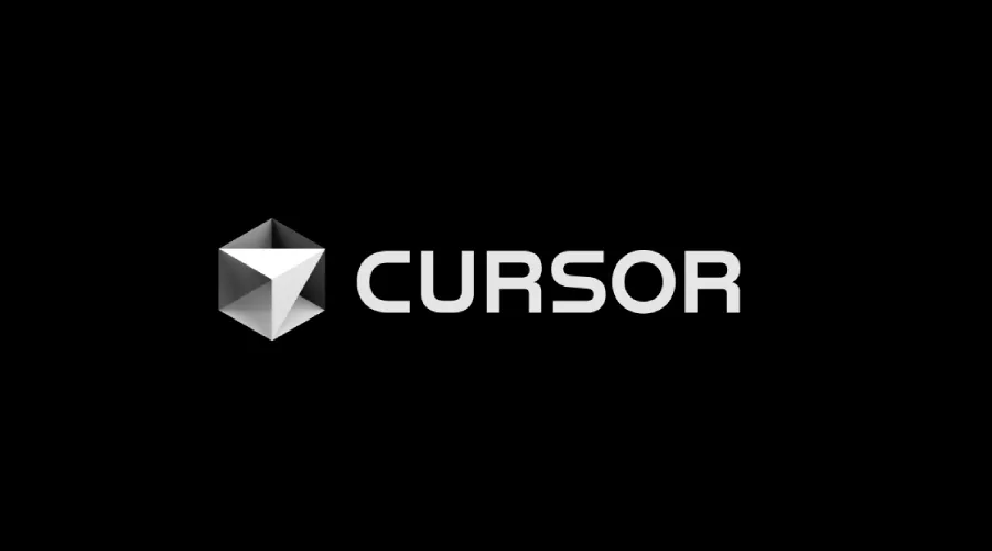 Cursor AI wordmark logo on a black background