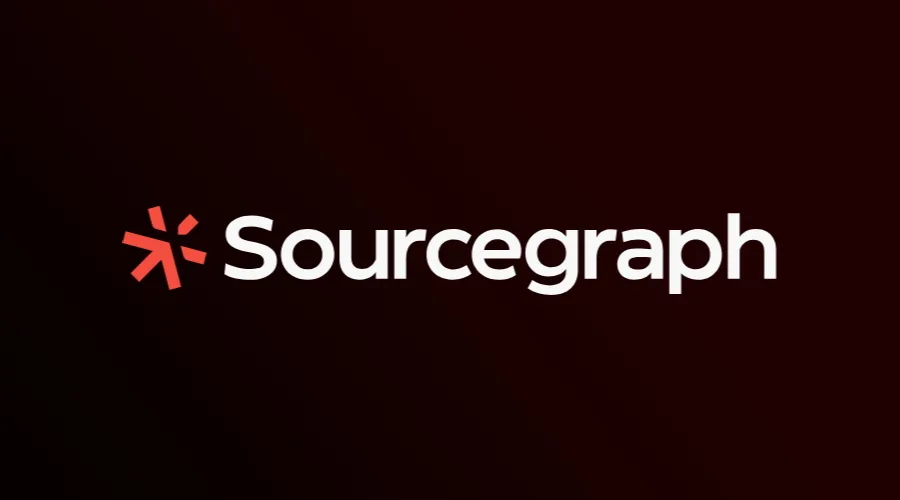Sourcegraph wordmark logo on a gradient background